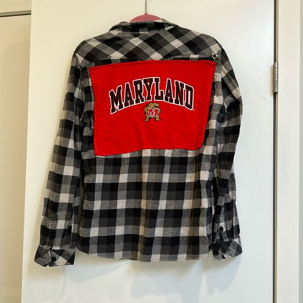 Custom handmade University of Maryland flannel.